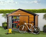 Adman Steel Shed Ministore - Woodgrain 6' x 3'8