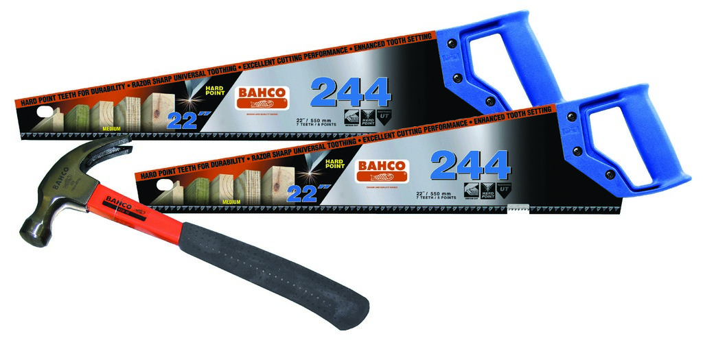 Bahco Twin pack Saw 244 With Free Hammer